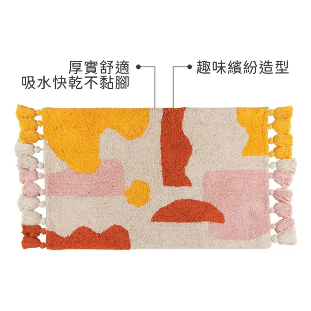 【DANICA】加拿大 Jubilee純棉吸水地墊 塗鴉糖果98x54cm / 腳踏墊 浴室地墊 踏墊
