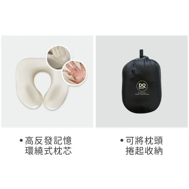 【DQ】紐西蘭 旅行抗菌記憶護頸枕 黑白迷彩 / 午睡枕 飛機枕 旅行枕 護頸枕 U型枕