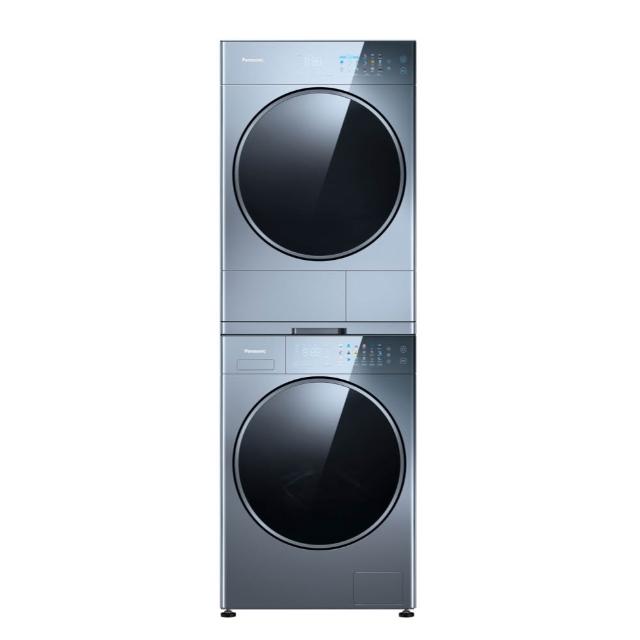 【Panasonic 國際牌】堆疊式溫水變頻滾筒洗衣機+熱泵除濕式乾衣機(NA-VS120RW-B+NH-VS100HP-B)