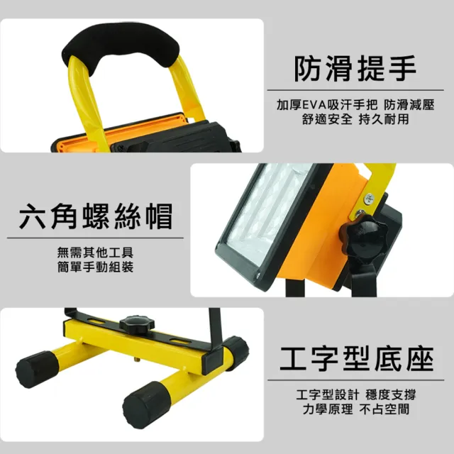 300W 可充電LED戶外照明燈 探照燈 投射燈 工業級地燈 露營燈 工地釣魚 手提投射工作燈 緊急照明燈 WL300