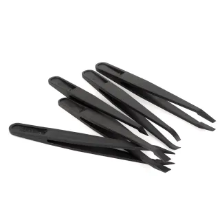 全規格各3隻 碳纖維防靜電鑷子 彎頭細尖頭鑷子 防靜電夾子 電子維修套裝 防靜電鑷子 FST933五個規格各3隻