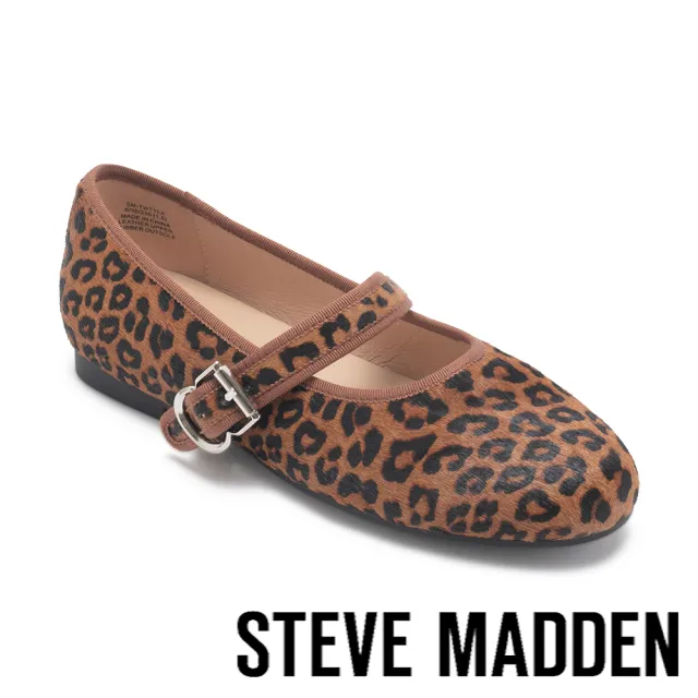 【steve madden】絨面素色滾邊瑪莉珍鞋 TWTYLA(豹紋)