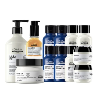 【L’OREAL 巴黎萊雅PRO】絲漾博吸金喚彩奢華組(髮油50ml+髮膜250ml+洗髮精500ml)
