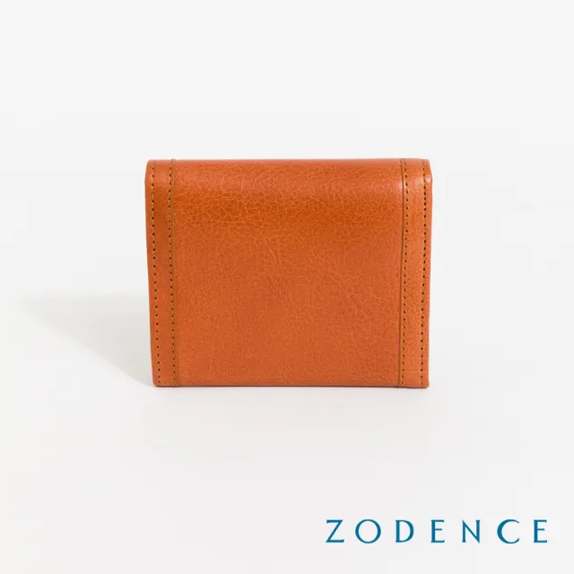 【ZODENCE 佐登司】義大利植鞣革不對稱減法短夾(經典駝/新品/MIT真皮皮夾)