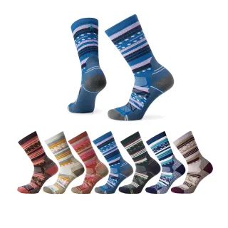 【SmartWool官方直營】女 機能 戶外 全輕量減震 瑪格麗特 條紋 中長襪(美麗諾羊毛襪 登山襪 保暖襪 除臭)