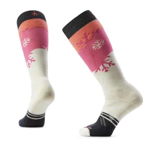 【SmartWool】女 機能 Ski 中級減震 印花 滑雪 高筒襪 飄雪印花(美麗諾羊毛襪 雪襪 保暖襪 除臭襪)