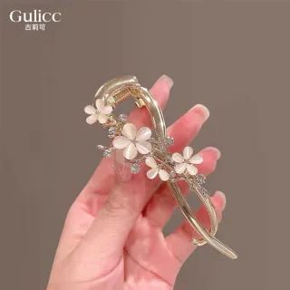 【Gulicc 古莉可】髮夾 閃鑽輕奢 扭扭夾(7夕情人節 生日 髮飾 頭飾 鯊魚夾 抓夾 禮物)