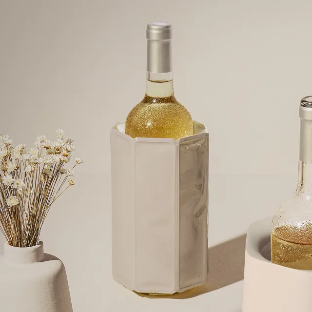 【VACU VIN】荷蘭 軟性保冷冰桶 象牙白 / 冰酒桶 冰鎮桶 保冰桶