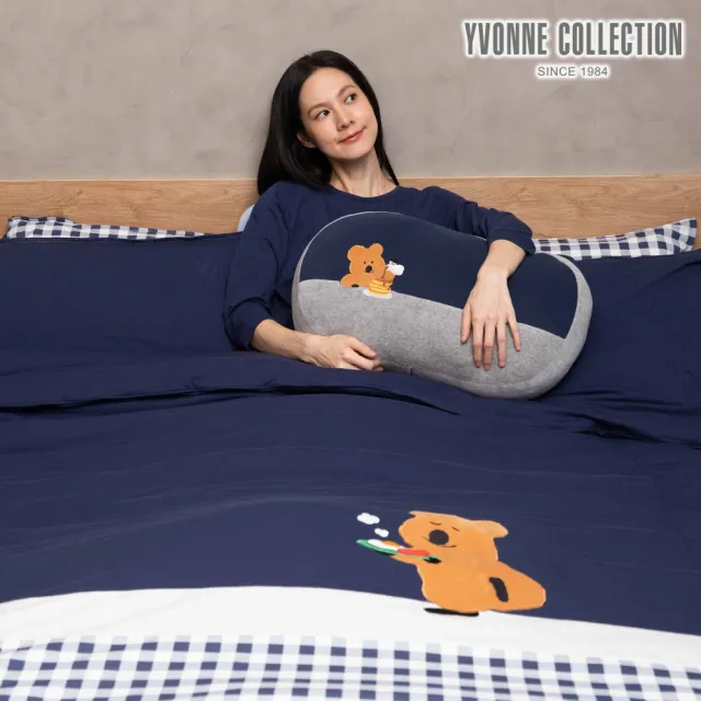 【YVONNE 以旺傢飾】100%美國棉 早餐四季被-星海藍(雙人 純棉 棉被 水洗 DINOTAENG)