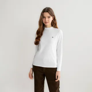 【Arnold Palmer 雨傘】女裝-四色傘繡章立領長袖T(白色)