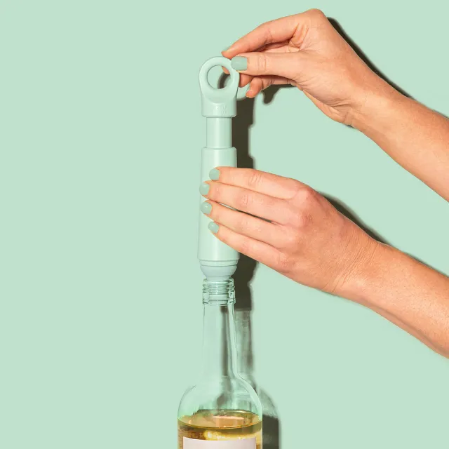 【VACU VIN】荷蘭 Loop抽真空器+酒瓶塞 薄荷綠 / 紅酒塞 真空瓶塞 保鮮瓶塞 葡萄酒塞