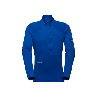 【Mammut 長毛象】Eiger Nordwand Advanced FL 極限艾格立領保暖半拉排汗衣 艾格藍 男款 #1016-01770