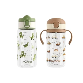 【Evorie】Tritan兒童水杯2入組(300mL+380mL)微笑水杯