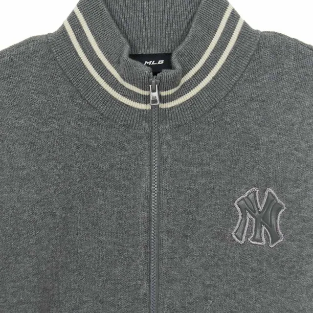 【MLB】女版長袖復古水洗針織衫 Monogram系列 紐約洋基隊(3FKCM0154-50MGD)