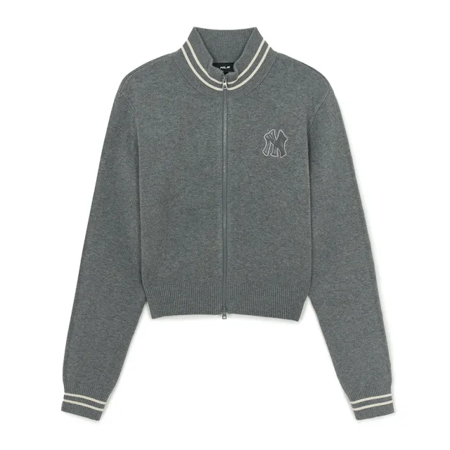 【MLB】女版長袖復古水洗針織衫 Monogram系列 紐約洋基隊(3FKCM0154-50MGD)