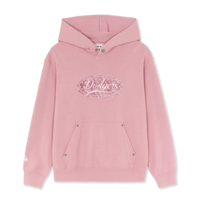 【MLB】丹寧連帽上衣 帽T Monogram系列 洛杉磯道奇隊(3AHDM0654-07PKL)