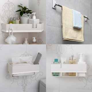 【3M】無痕極淨防水收納系列-4入組 免釘免鑽(收納架/置物架)