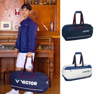 【VICTOR 勝利體育】VICTOR羽球俱樂部系列矩形包(BR5639VBC AF/BD 亮白+青石英/信標藍+櫻桃紅)