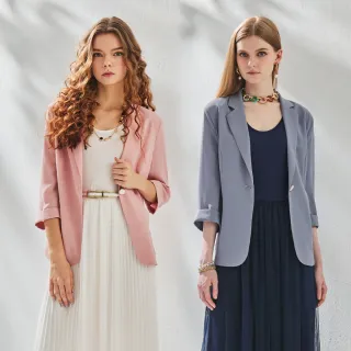 【MON’S】輕膚絲棉西裝外套(2色任選)