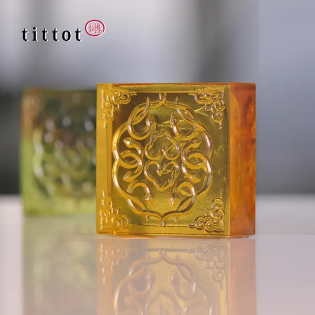 【tittot 琉園】連連喜事_生肖磚系列_蛇磚(入厝 擺飾 紙鎮 裝飾建材 禮品喜慶 風水招財 水晶藝品 蛇裝飾)
