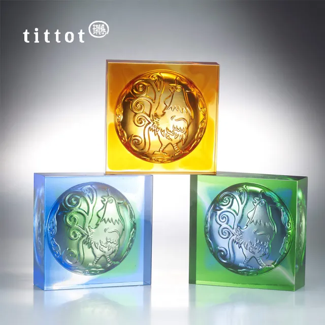【tittot 琉園】發達雞_生肖磚系列_雞磚(入厝 擺飾 紙鎮 裝飾建材 禮品喜慶 風水招財 水晶藝品 雞裝飾)