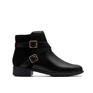【Clarks】女靴 Havisham Bay 方釦雙帶交叉設計短靴(CLF82941B)