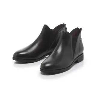 【FAIR LADY】小時光 深V剪裁切爾西低跟踝靴(黑、7H3107)