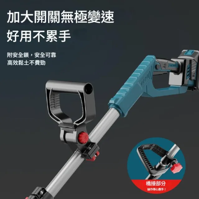 【森森機具】工業款鬆土機 至尊無刷4片刀  附1電池1充電器(小型鬆土機 手持20V耕地機 農用小型電動鋤)