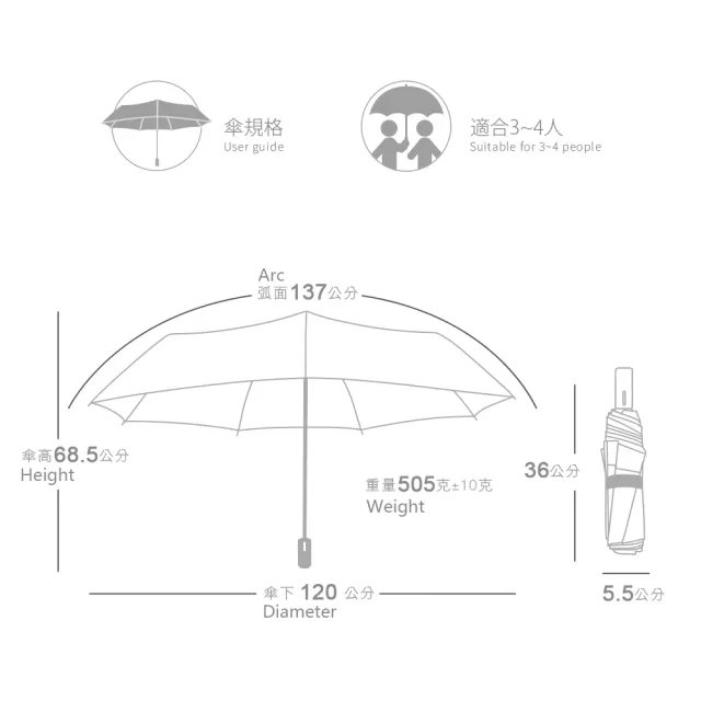 【雨之情】安全反光防回彈自動折傘(2入組/雨傘/摺疊傘/自動傘)