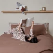 【YVONNE 以旺傢飾】100%美國棉暖玉被-精靈格紋 可可棕(單人 冬被 棉被 水洗)