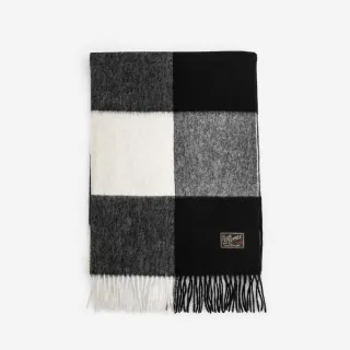 【Roots】Roots 配件- PLAID 羊毛圍巾(黑色)