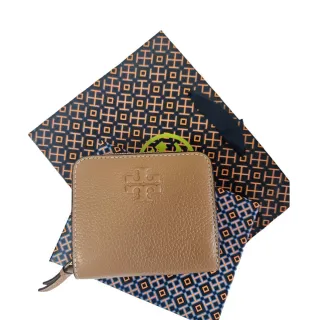 【TORY BURCH】TORY BURCH 新款 荔枝紋浮雕LOGO釦式對開短夾禮合組(贈原廠禮袋送禮)