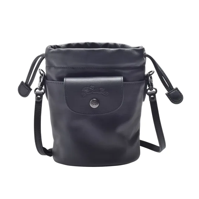【LONGCHAMP】經典Le Pliage Xtra牛皮束口水桶包(XS-黑色1031798700)