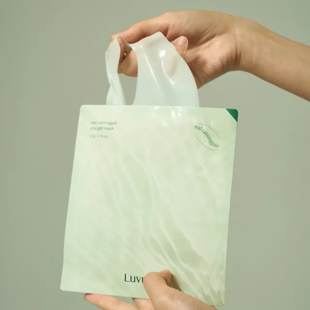 【Luvum】積雪草修護三件組 面膜5片+乳霜50ml+棉片60片 敏感肌修護 保濕 鎮靜 官方直營(面膜 乳霜 棉片)