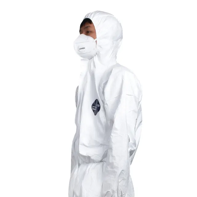 185-1422A DUPONT 連體帶帽防護衣 隔離衣 D級防護衣 防污染 醫學 化學生化 農藥噴灑(XL)