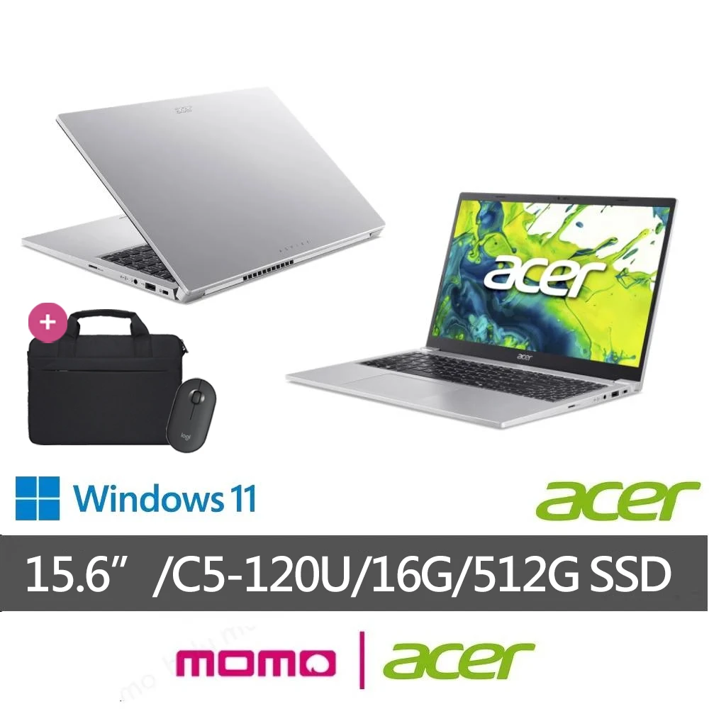 Acer Aspire Lite 15 Acer 宏碁包鼠組★15.6吋Core 5效能輕薄筆電,Aspire Lite,AL15-52P-53DK,Core 5-120U,16G,512G,W11)