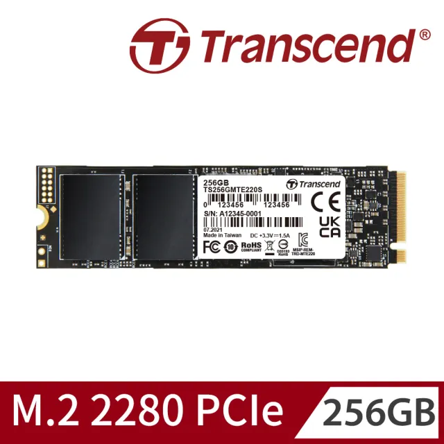 Transcend 創見】MTE220S 256GB M.2 2280 PCIe Gen3x4 SSD固態硬碟