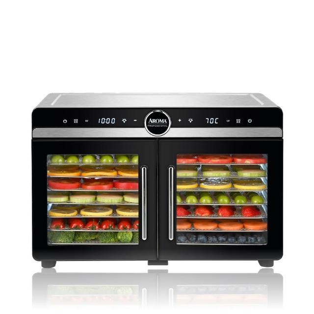 【AROMA】雙腔獨立控溫款 紫外線十六層溫控乾果機 AFD-825PU(低溫烘乾、自動降溫、蔬果乾、寵物鮮食)