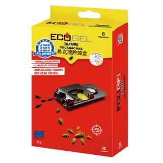 【ECOGEL 易克捷】歐洲原裝除蟑盒2.5gX6入(盒裝設計避免接觸藥劑 蟑螂藥)