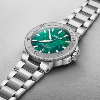 【ORIS 豪利時】x Bracenet Aquis 時間之海特別版 300米潛水機械錶(0173377304137-0782405PEB)