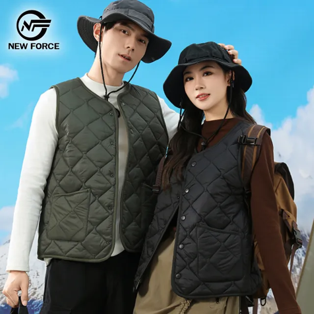 【NEW FORCE】暖冬輕羽男女款鎖溫保暖背心(保暖背心/秋冬背心/男女背心/保暖背心/菱格紋背心)