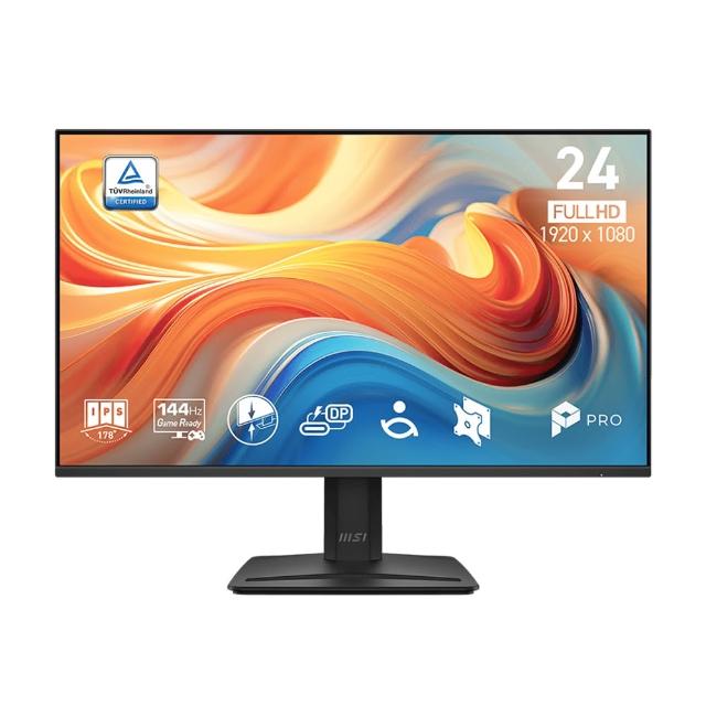 【MSI 微星】PRO MP242 E14C 24型 IPS 16:9 144Hz 護眼螢幕(FHD/1ms MPRT/內建喇叭/Type C)
