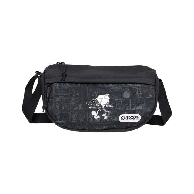 【OUTDOOR】雙11 史努比SNOOPY-75週年船型側背包-黑色 ODP24Q03BK