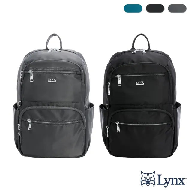 【LYNX】雙11 美國山貓嚴選商務型可插拉桿多口袋實用功能型雙肩後背包 - 多色可選