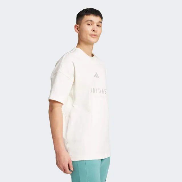 【adidas 愛迪達】愛迪達 M A Szn G T 男 T恤 運動上衣 休閒短袖 米 白 亞版(JL6552)