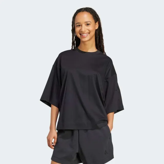 【adidas 愛迪達】愛迪達 W All Szn Sl T 女 T恤 運動上衣 休閒短袖 黑 亞版(JM3800)