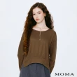 【MOMA】M+ 柔軟羊毛混紡桑蠶絲側開衩上衣(咖啡色)