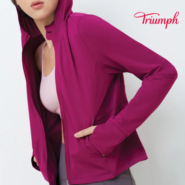 【Triumph 黛安芬】Athleisure 城市律動系列 輕感修身運動外套(野莓紫)