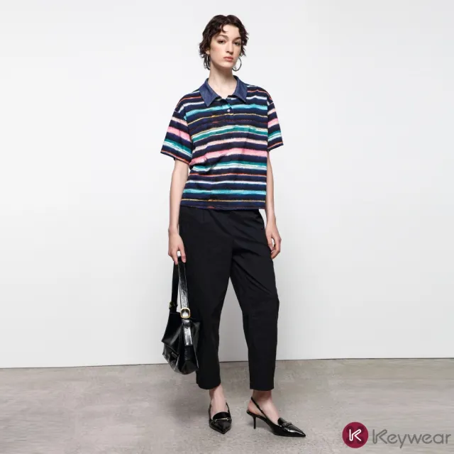 【KeyWear 奇威名品】經典小直筒修身長褲