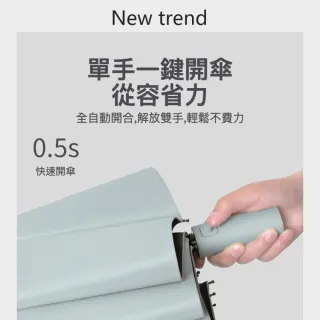 【TWBUY 台灣好購】德國款十二骨自動傘 升級雙龍骨(一鍵自動開收 全自動晴雨傘 遮陽傘 106超大傘面)